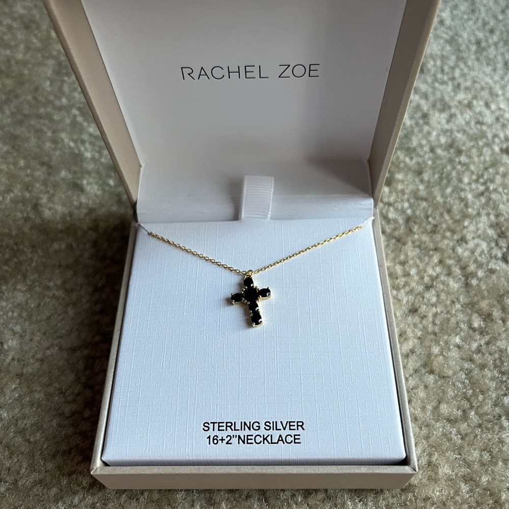 Rachel Zoe Sterling Silver Cross Necklace NIB